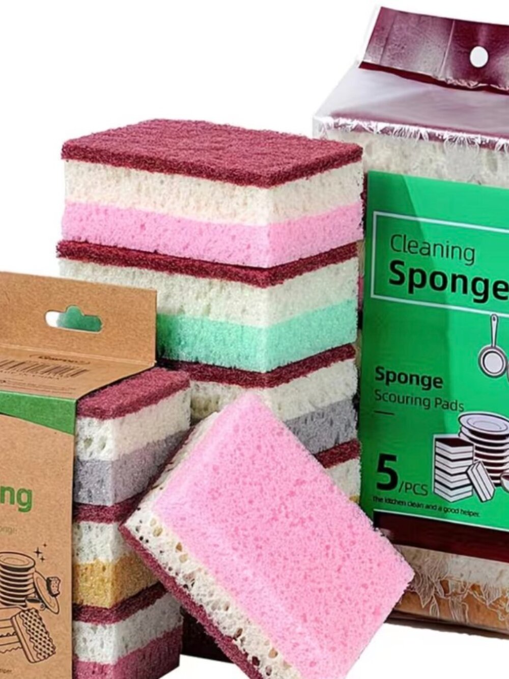 5 PCS High Density Sponge Cleaning Cloth, Dishwashing Cloth,non Greasy Kitchen - Picture 4 of 6